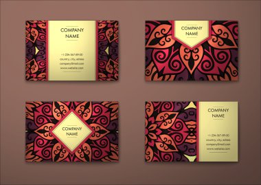 Vektör vintage kartvizit set