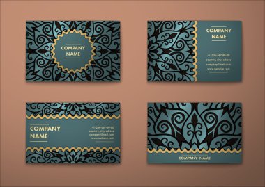 Vektör vintage kartvizit set