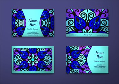 Vektör vintage kartvizit set.