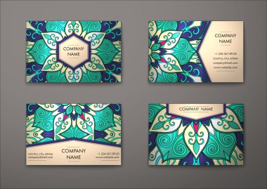 Vektör vintage kartvizit set