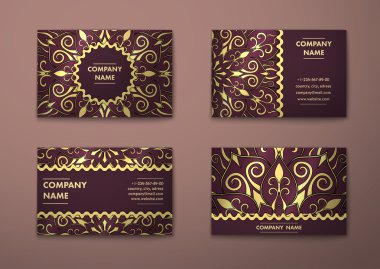 Vektör vintage kartvizit set