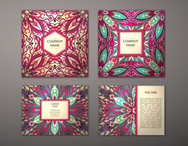 Çiçek mandala desenli el ilanı