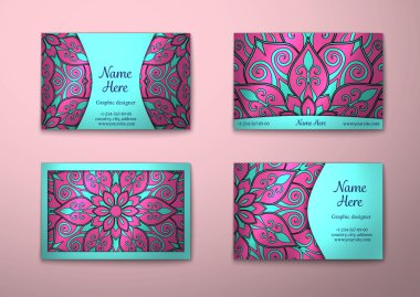 Vektör vintage kartvizit set.