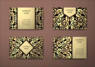 Vektör vintage kartvizit set