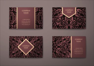 Vektör vintage kartvizit set