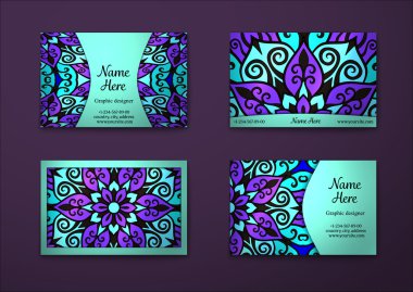 Vektör vintage kartvizit set.