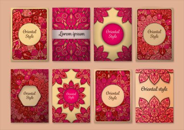 Mandala desenli el ilanları seti