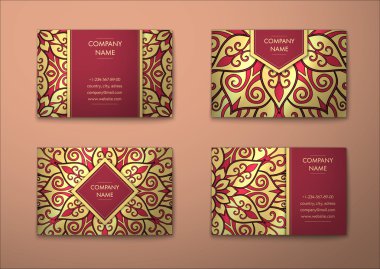 Vektör vintage kartvizit set