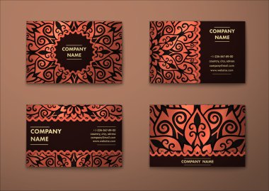 Vektör vintage kartvizit set