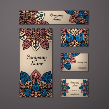 Şablonları mandala seti.