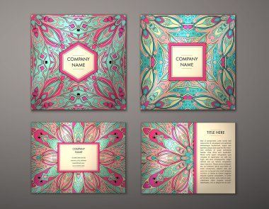 Çiçek mandala desenli el ilanı