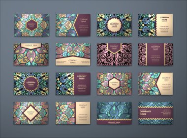 Vektör vintage kartvizit büyük set