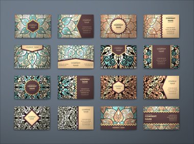 Vektör vintage kartvizit büyük set