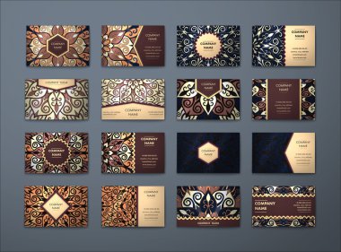 Vektör vintage kartvizit büyük set