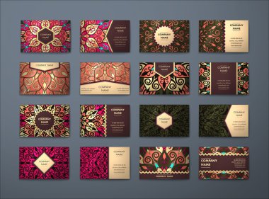 Vektör vintage kartvizit büyük set