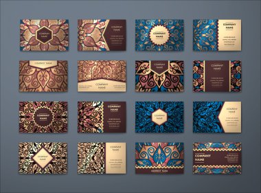 Vektör vintage kartvizit büyük set