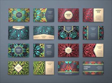 Vektör vintage kartvizit büyük set