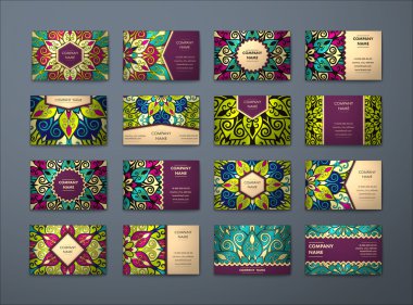 Vektör vintage kartvizit büyük set