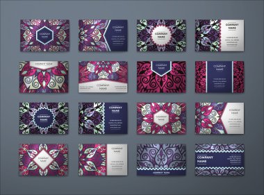 Vektör vintage kartvizit büyük set