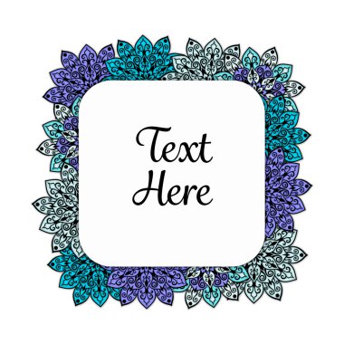 Vektör çiçek mandala çerçeve.