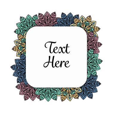 Vektör çiçek mandala çerçeve.
