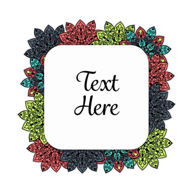 Vektör çiçek mandala çerçeve.