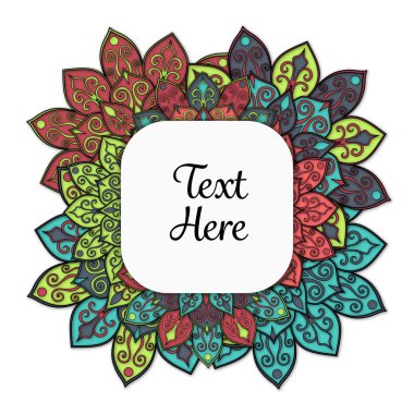 Vektör çiçek mandala çerçeve.