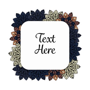 Vektör çiçek mandala çerçeve.