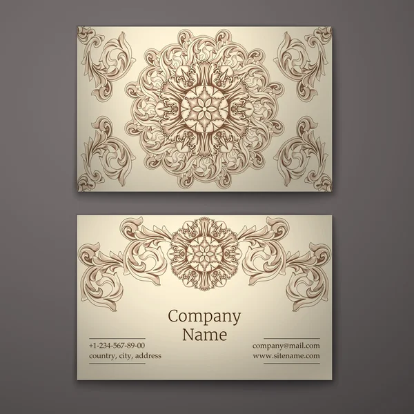 Carte de visite en style baroque . — Image vectorielle