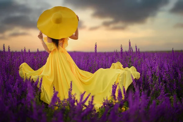 Mulher em um vestido de luxo. — Fotografia de Stock