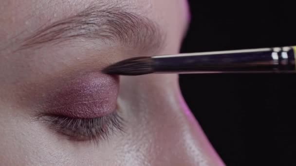 Professionelles Make-up. — Stockvideo