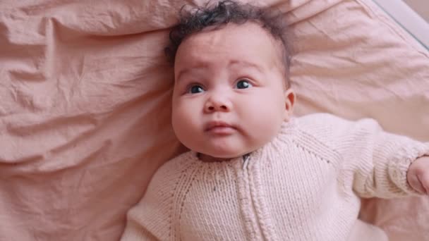 Portrait of a baby girl. — Stock Video