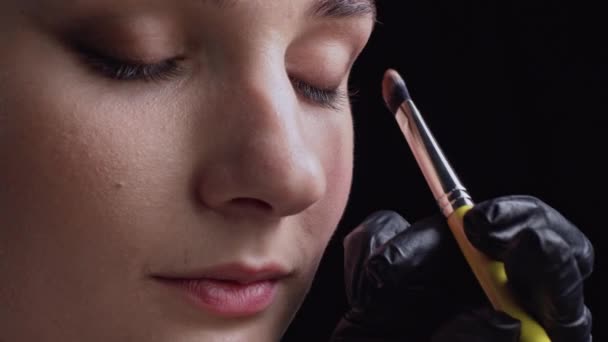 Profesionální make-up. — Stock video