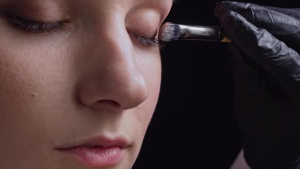 Professionelles Make-up. — Stockvideo