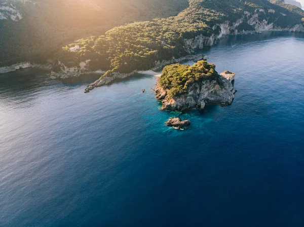 Letecký pohled na ostrov Korfu. — Stock fotografie