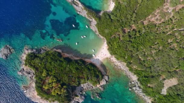 Luchtfoto van Corfu eiland. — Stockvideo