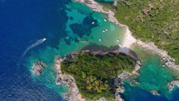 Korfu adasının havadan görünüşü. — Stok video