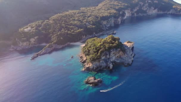 Schöne Küste der Insel Korfu. — Stockvideo