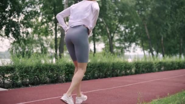 Löparutbildning för kvinnor. — Stockvideo