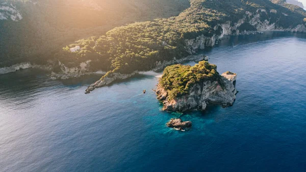 Letecký pohled na ostrov Korfu. — Stock fotografie