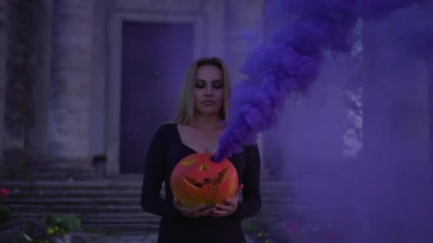 Portrait of a witch. — Stock Video