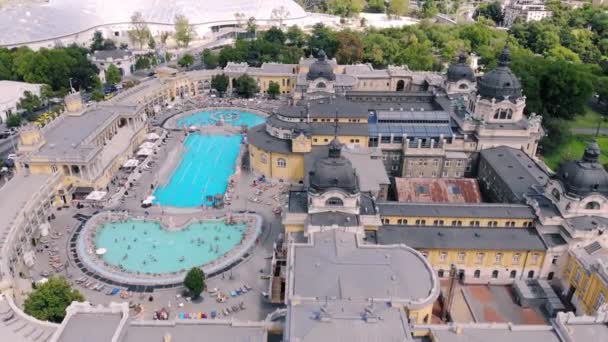 Szechenyi Baño vista aérea. — Vídeo de stock