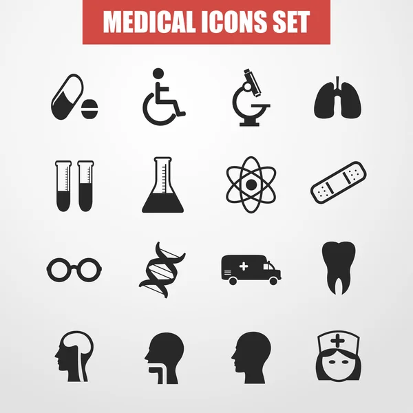 Iconos médicos conjunto vector — Vector de stock