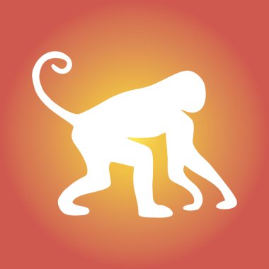 Maymun simgesi. maymun vektör