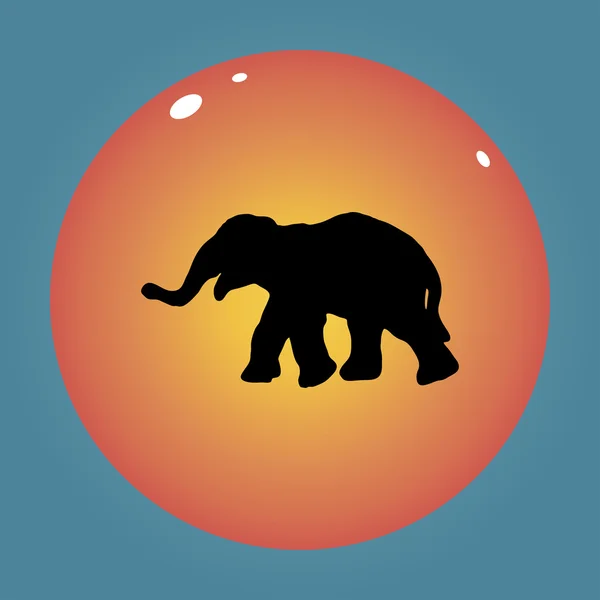 Elefante Icono. icono animal — Vector de stock