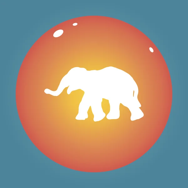 Elefante icono vector ilustración — Vector de stock