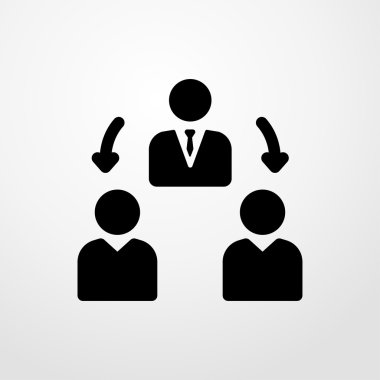 ekip çalışması simgesi. Yöneticisi işareti.