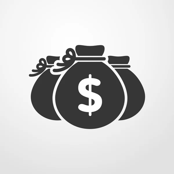 Het pictogram van de zak van het geld. geld tas teken — Stockvector