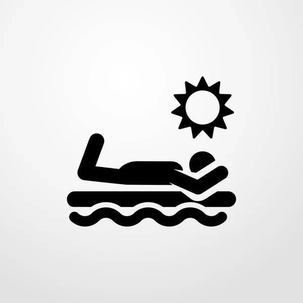 Zonnebaden pictogram. zonnebaden teken — Stockvector