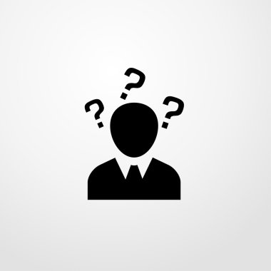 şüpheler simgesi ile iş adamı. işadamı şüphe işareti ile